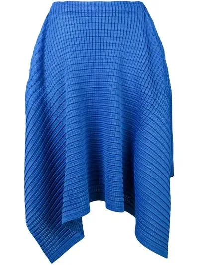 Issey Miyake Draped Skirt In Blue