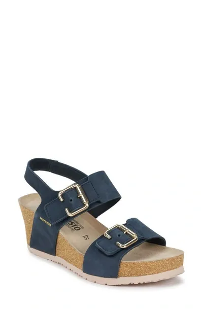 Mephisto Lissandra Platform Wedge Sandal In Blue