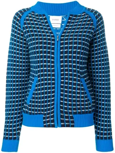 Barrie Cashmere Waffle-effect Cardigan In Blue