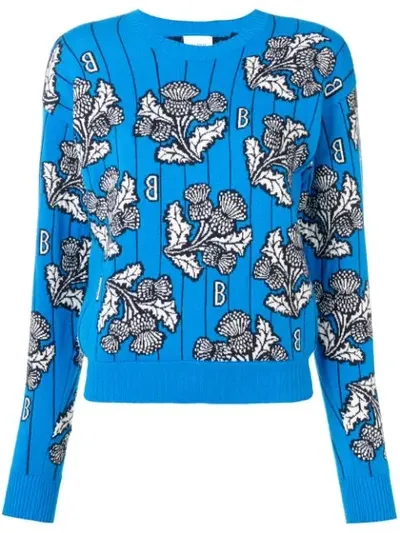 Barrie Floral Print Jumper In Blue