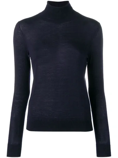 N•peal Mélange Cashmere Turtleneck Sweater In Blue