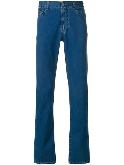 Canali Straight Jeans In Blue