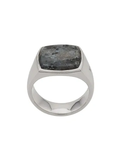 Tom Wood Cushion Larvikite Ring In Metallic