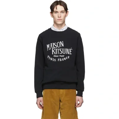 Maison Kitsuné Maison Kitsune Black Palais Royal Logo Sweatshirt