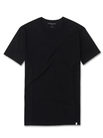 Derek Rose Mens Black Basel Stretch-modal T-shirt