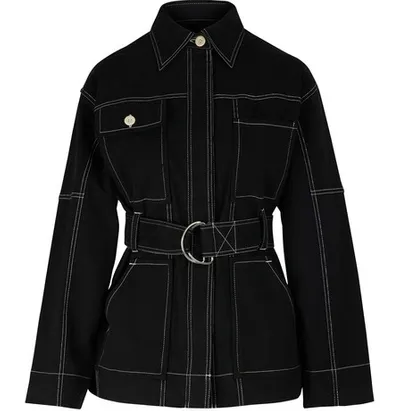 Proenza Schouler Pswl Belted Utility Jacket In Black