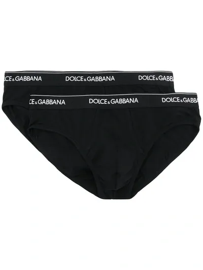 Dolce & Gabbana Two-pack Logo Briefs In Nero