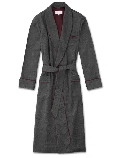 Derek Rose Duke Piped Cashmere Robe In Black