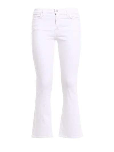 J Brand Julia Cropped Cotton Denim Jeans In White