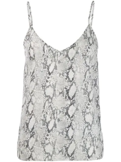 Frame Snake-print Silk Camisole In Grey