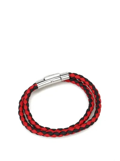 Tod's Classic Woven Bracelet In Red