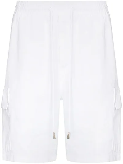 Vilebrequin Logo-patch Slubbed-linen Cargo Shorts In White