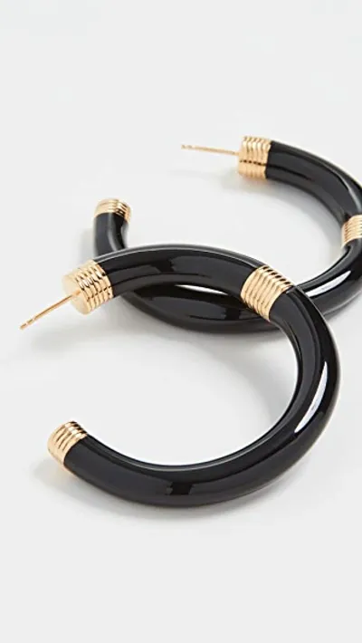 Aurelie Bidermann Katt Small Hoop Earrings In Black