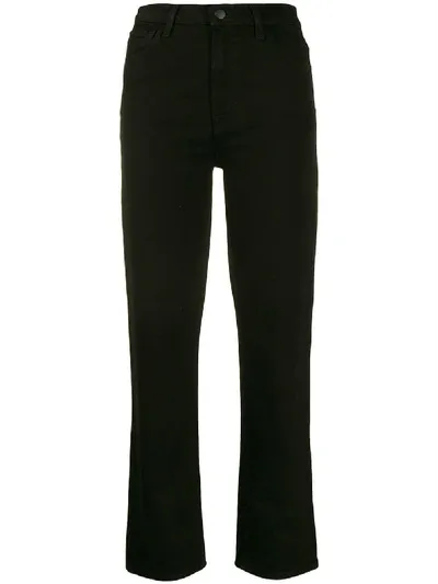 J Brand Jules Straight High-rise Jeans In Black