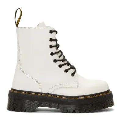 Dr. Martens' Dr Martens Jadon Platform Boots In White Leather