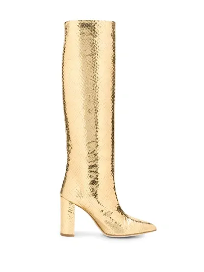 Paris Texas Gold 100 Mock Croc Leather Boots