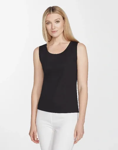 Lafayette 148 Silk Double Georgette Sleeveless Blouse In Black