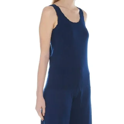 Barrie Scoop Neck Vest Top In Blue