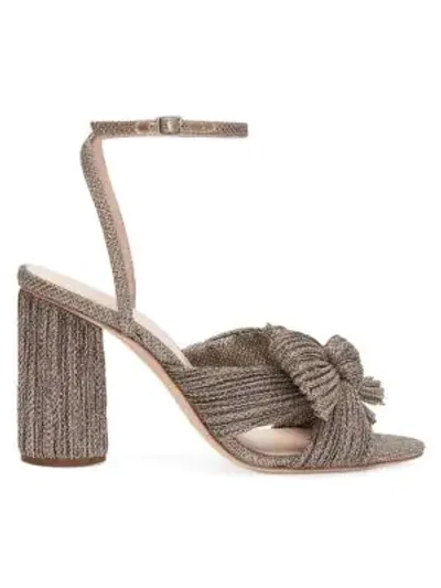 Loeffler Randall Camellia Knotted Ankle-strap Sandals In Gold