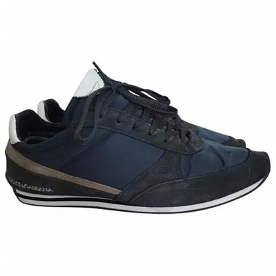 Pre-owned Dolce & Gabbana Blue Leather Trainers