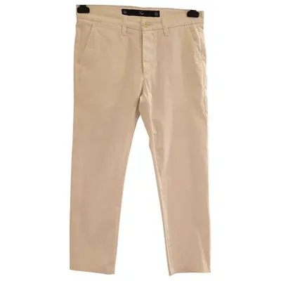 Pre-owned Fay Trousers In White