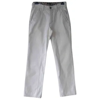 Pre-owned Burberry Trousers In White