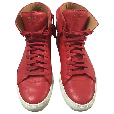 Pre-owned Buscemi Leather High Trainers In Red