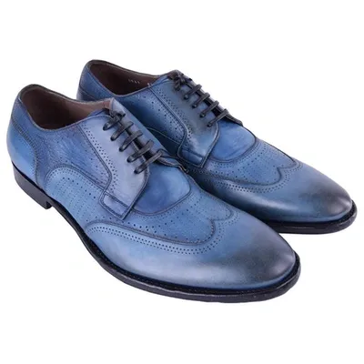 Pre-owned Dolce & Gabbana Leather Lace Ups In Blue