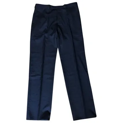 Pre-owned Hugo Boss Wool Trousers In Black