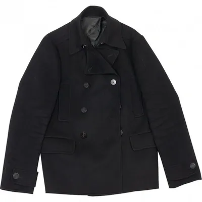 Pre-owned Hugo Boss Black Wool Coat