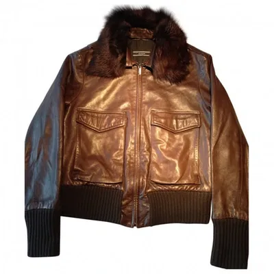 Pre-owned Joseph Blouson Cuir In Brown