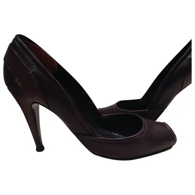 Pre-owned Hugo Boss Brown Leather Heels