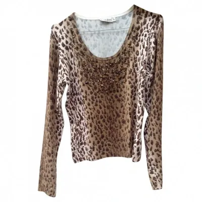 Pre-owned Gerard Darel Leopard Print Cotton Knitwear In Brown