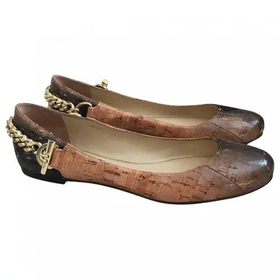 Pre-owned Rachel Zoe Brown Leather Ballet Flats