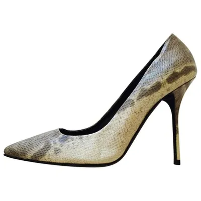 Pre-owned Pierre Hardy Scarpe Pelle Misura 39 In Metallic