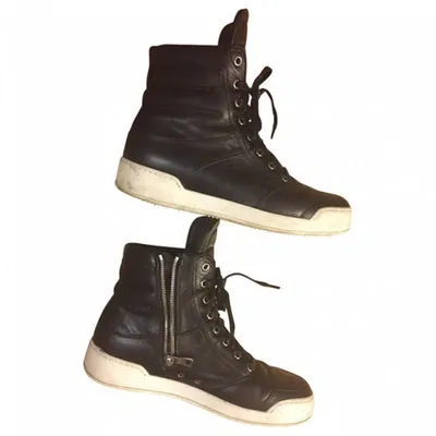 Pre-owned Balmain Black Leather Boots