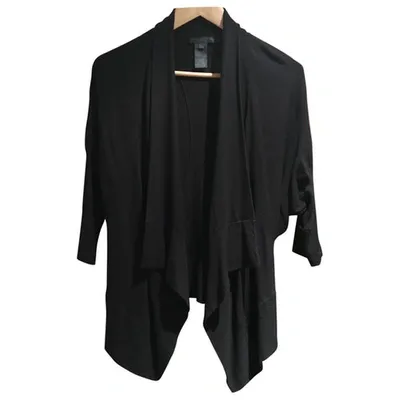 Pre-owned Donna Karan Black Cardigan With Slight Bat ...