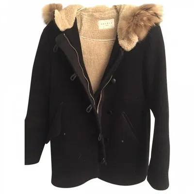 Pre-owned Sandro Coat In Black