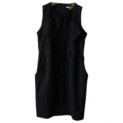 Pre-owned Sandro Wool Mid-length Dress In Black