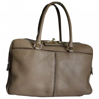 Pre-owned Max Mara Leather Bag In Beige