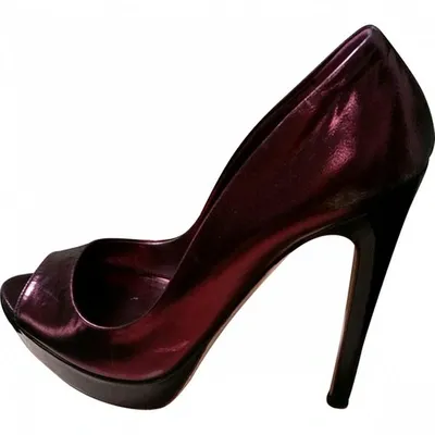 Pre-owned Miu Miu Leather Heels In Purple