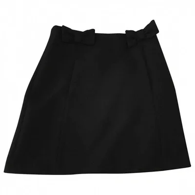 Pre-owned Tara Jarmon Wool Skirt In Black