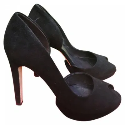 Pre-owned Hugo Boss Black Suede Heels