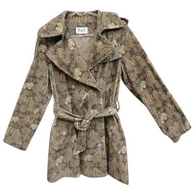 Pre-owned Dolce & Gabbana Brown Cotton Trench Coat