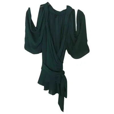 Pre-owned Bcbg Max Azria Silk Blouse In Green