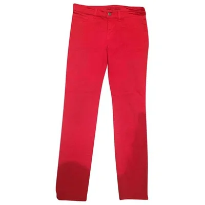 Pre-owned J Brand Slim Jeans In Red