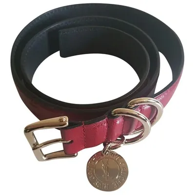 Pre-owned Saint Laurent Leather Belt In Burgundy