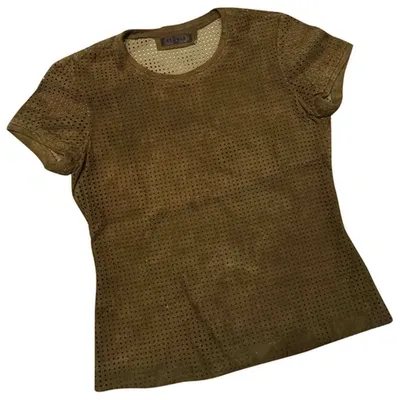 Pre-owned Stouls Leather Top In Camel