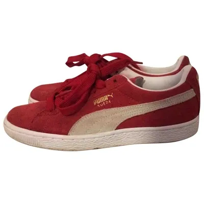 Pre-owned Puma Leather Trainers In Red