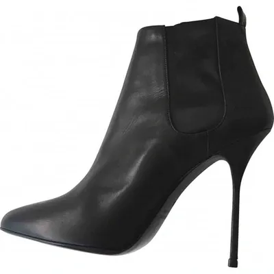 Pre-owned Pierre Hardy Leather Ankle Boots In Black